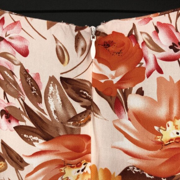 Petal & Pup Elena Floral High Low Midi Skirt 10 Orange Boho Chic Summer Party - Picture 4 of 9